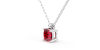 collier en or blanc avec rubis coussin