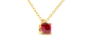 collier en or jaune avec rubis coussin