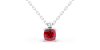 collier en or blanc avec rubis coussin