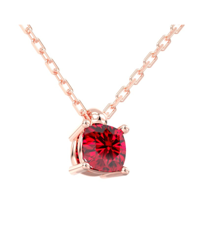 collier en or rose avec rubis coussin