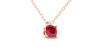 collier en or rose avec rubis coussin
