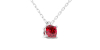 collier en or blanc avec rubis coussin