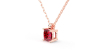 collier en or rose avec rubis coussin