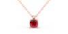 collier en or rose avec rubis coussin