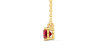 collier en or jaune avec rubis coussin