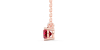 collier en or rose avec rubis coussin