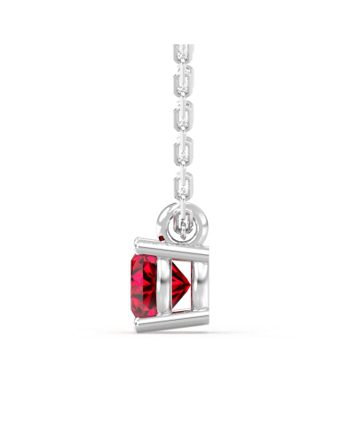 collier en or blanc avec rubis coussin