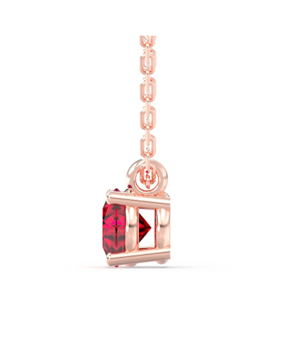 collier rubis rond en or rose 18k