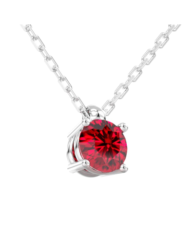 collier rubis rond en or blanc 18k