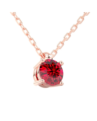 collier rubis rond en or rose 18k