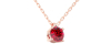 collier rubis rond en or rose 18k