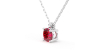 collier rubis rond en or blanc 18k