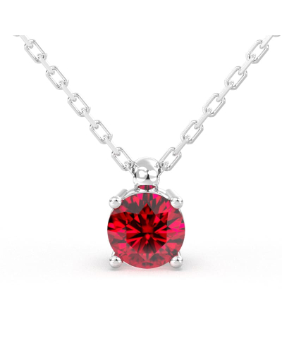 collier rubis rond en or blanc 18k