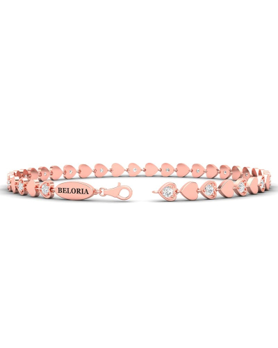 bracelet diamants coeur en or rose