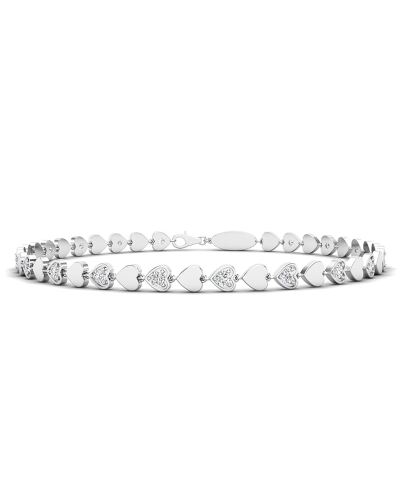 bracelet diamants coeur en or blanc