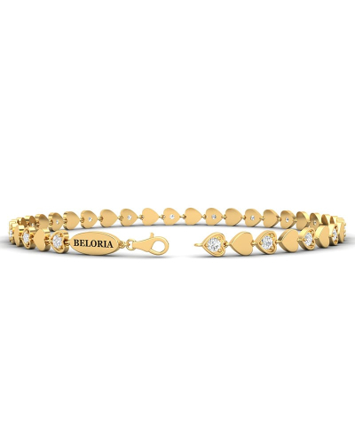 bracelet diamants coeur en or jaune