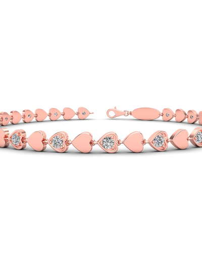 bracelet diamants coeur en or rose