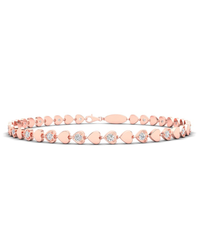 bracelet diamants coeur en or rose