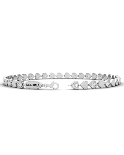 bracelet diamants coeur en or blanc