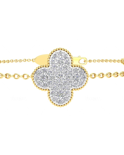 bracelet diamants coeur en or jaune