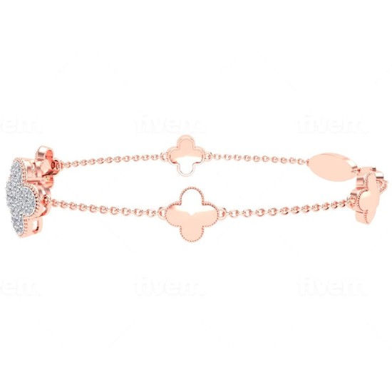 bracelet diamants coeur en or rose