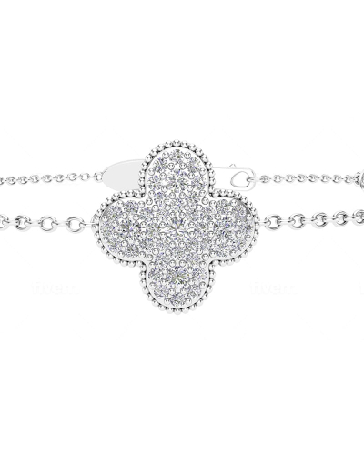 bracelet diamants coeur en or blanc