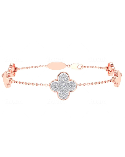 bracelet diamants coeur en or rose