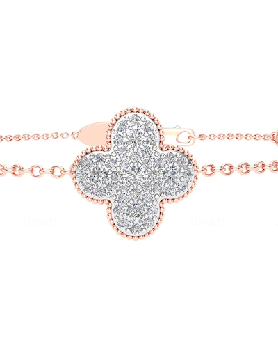 bracelet diamants coeur en or rose