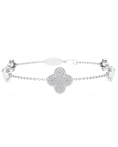 bracelet diamants coeur en or blanc