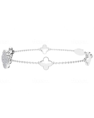 bracelet diamants coeur en or blanc
