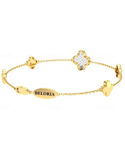 bracelet diamants coeur en or jaune
