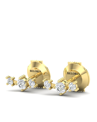 Boucles d'oreilles rond or jaune 18 carats et diamants