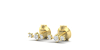 Boucles d'oreilles rond or jaune 18 carats et diamants