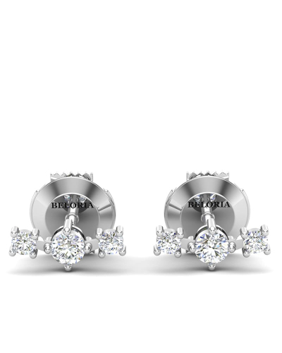 Boucles d'oreilles rond or blanc 18 carats et diamants
