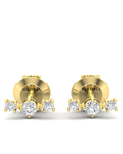 Boucles d'oreilles rond or jaune 18 carats et diamants