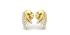 Boucles d'oreilles rond or jaune 18 carats et diamants