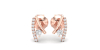 Boucles d'oreilles rond or rose 18 carats et diamants