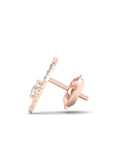 Boucles d'oreilles rond or rose 18 carats et diamants