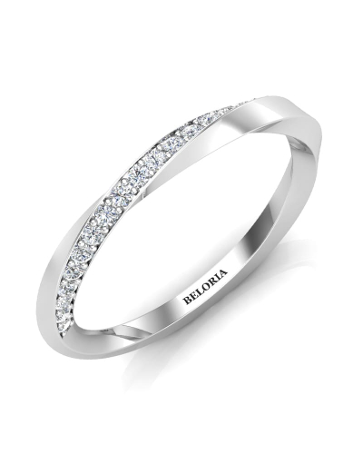 demi alliance diamant en or blanc