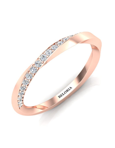 demi alliance diamant en or jaune 2