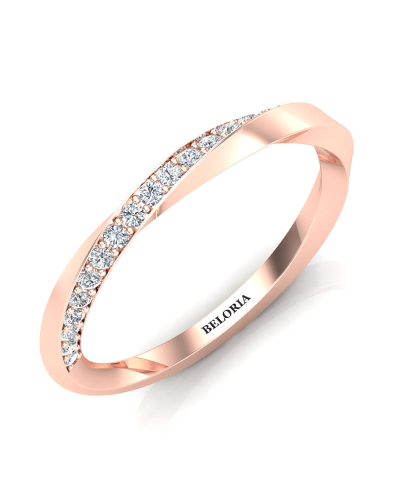 demi alliance diamant en or rose