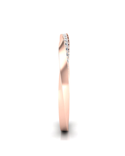 demi alliance diamant en or rose