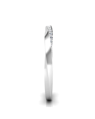 demi alliance diamant en or blanc