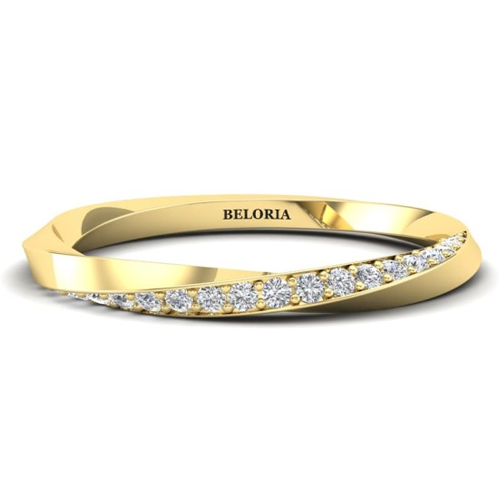 demi alliance diamant en or jaune
