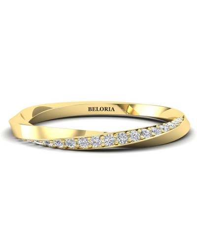 demi alliance diamant en or jaune