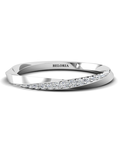 demi alliance diamant en or blanc