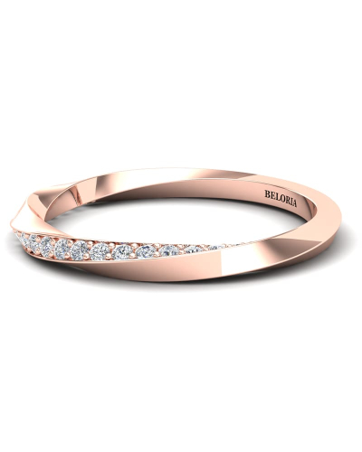 demi alliance diamant en or rose