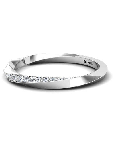 demi alliance diamant en or blanc