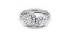 Bague toi et moi en Or blanc avec Halo Accompagné Diamant poire et rond