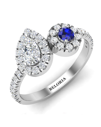 Bague toi et moi diamants et saphir